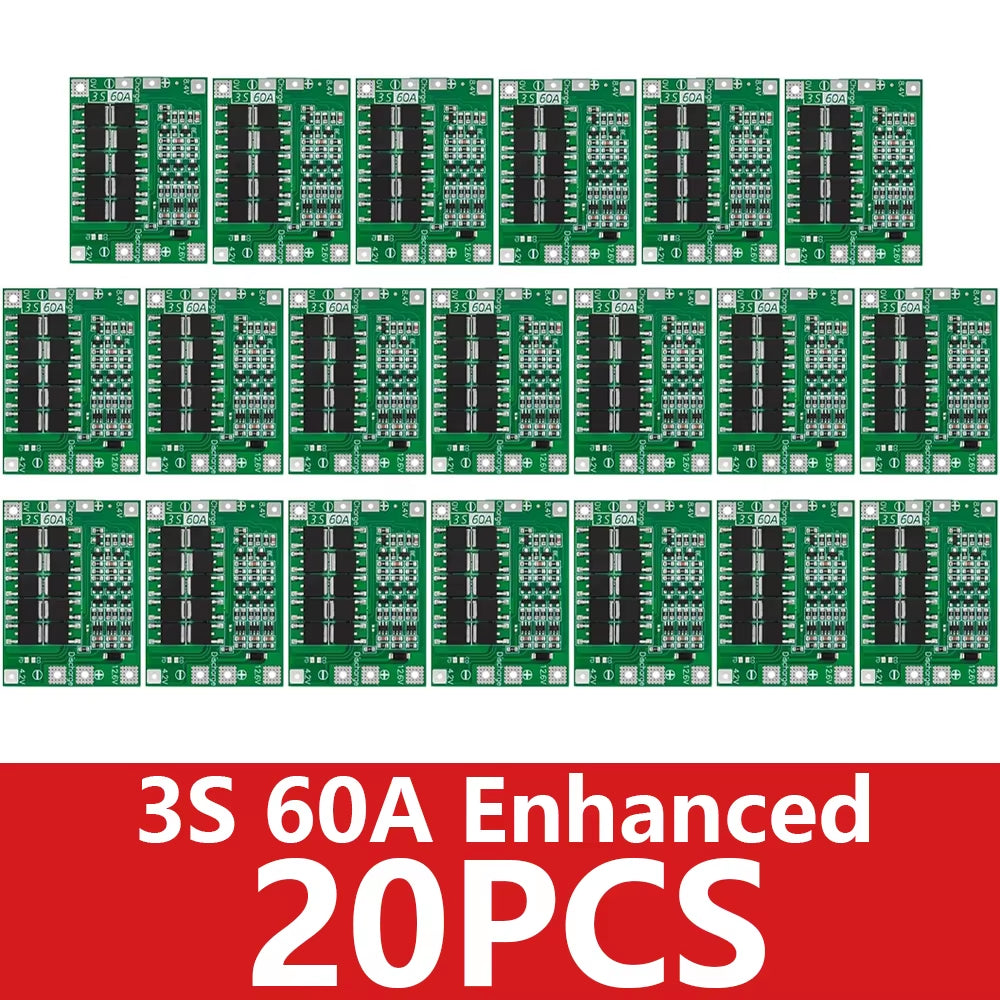 3S 4S 40A 60A Li-Ion Lithium Battery Charger Protection Board 18650 BMS for Drill Motor 11.1V 12.6V/14.8V 16.8V Enhance/Balance