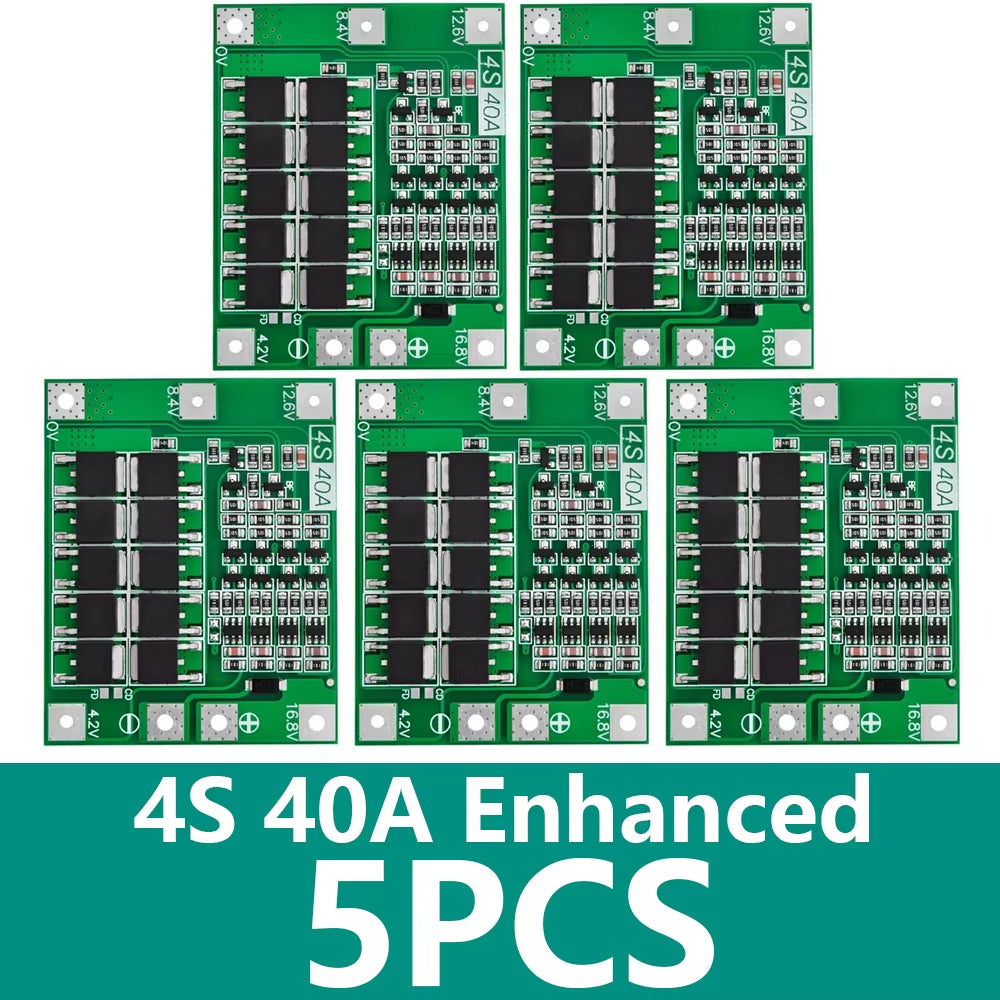 3S 4S 40A 60A Li-Ion Lithium Battery Charger Protection Board 18650 BMS for Drill Motor 11.1V 12.6V/14.8V 16.8V Enhance/Balance