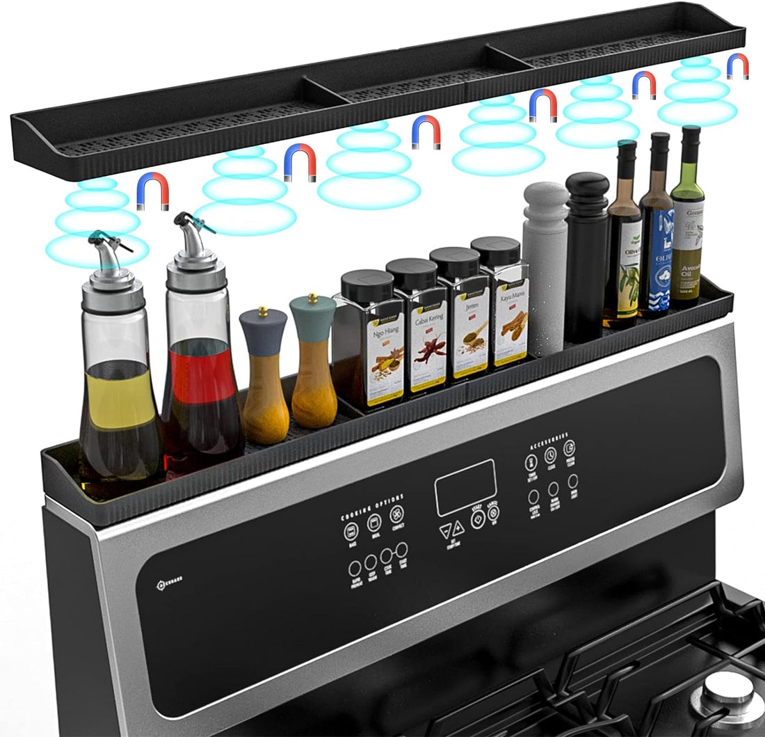 30 Inch Magnetic Silicone Stove Top Shelf – Heat Resistant Kitchen Organizer Rack - Avidor