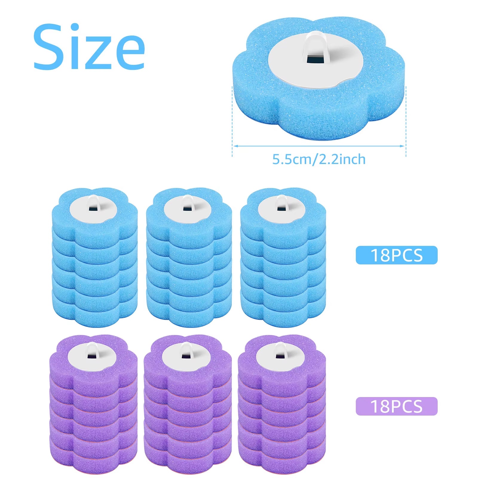 18/36Pcs Toilet Brush with Disposable Replacement Head Kits Upgrade Long Handle Bathroom Cleaning Brush for Home Wc Accessories