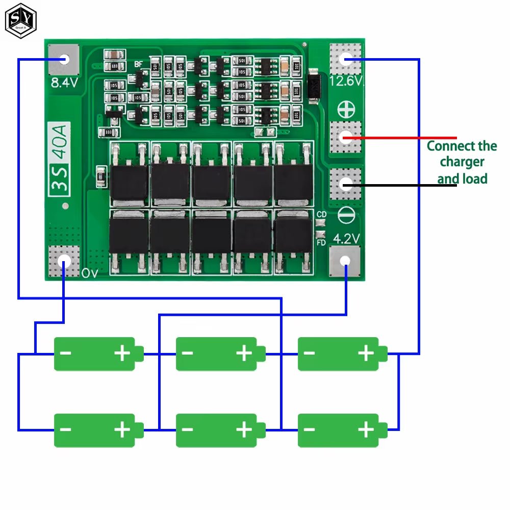 3S 4S 40A 60A Li - Ion Lithium Battery Charger Protection Board 18650 BMS for Drill Motor 11.1V 12.6V/14.8V 16.8V Enhance/Balance - Avidor