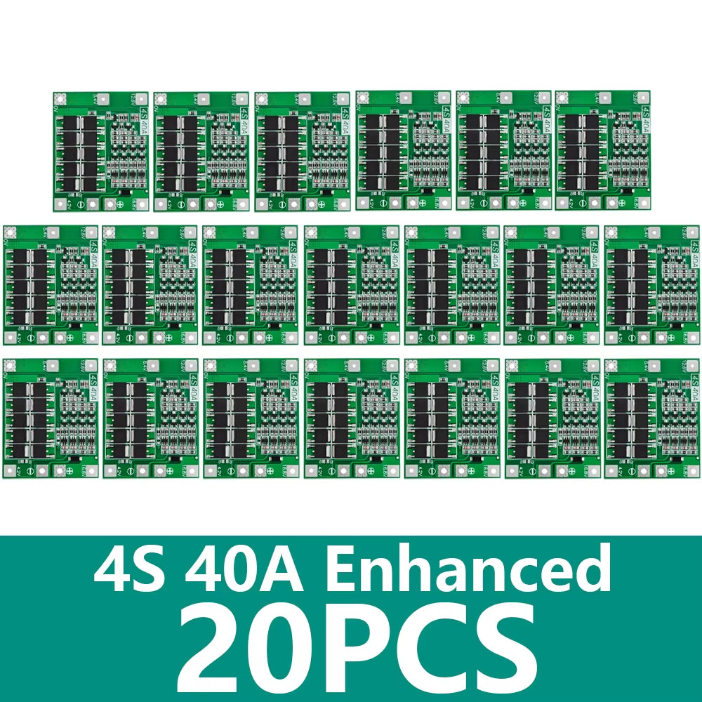 3S 4S 40A 60A Li-Ion Lithium Battery Charger Protection Board 18650 BMS for Drill Motor 11.1V 12.6V/14.8V 16.8V Enhance/Balance