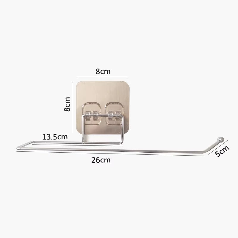 Toilet Paper Holder Easy-Install Bathroom Kitchen Paper Roll Holder No Punching Wall Mount Stainless Steel Toilet Paper Holder