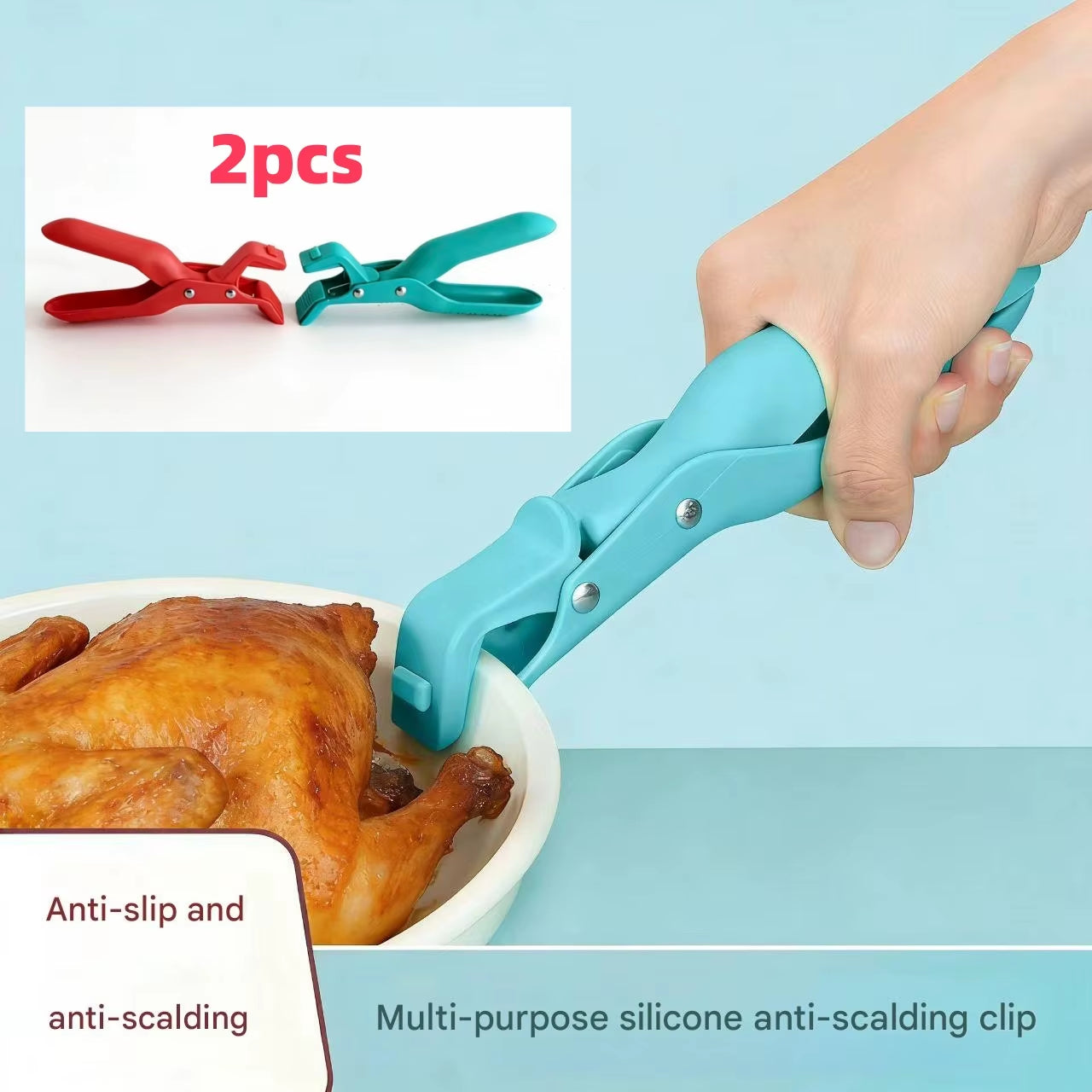 Multi-Purpose Anti-Scald Bowl Holder Clip Solid Color Color Silicone Home Clip Kitchen Scalding 2 anti Tools YM132