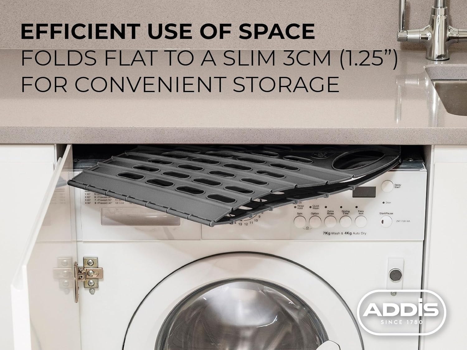 Flat Easy Store Laundry Basket Hamper, Dark Grey, 38 Litre 518150