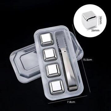 4/6/8 Pcs Stainless Steel Ice Cubes Set Reusable Chilling Stones for Whiskey Wine Wine Cooling Cube Chilling Rock Party Bar Tool