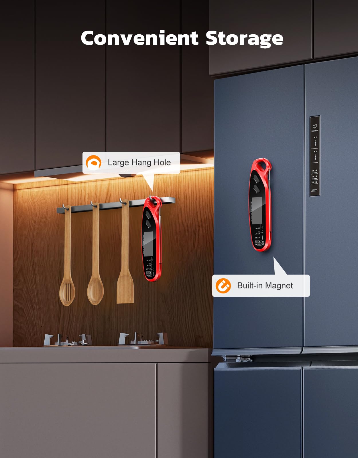 Babacom Digital Meat Thermometer – Dual Probes, Instant Read, Backlight Screen for Cooking & BBQ - Avidor