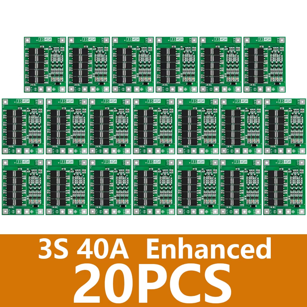 3S 4S 40A 60A Li-Ion Lithium Battery Charger Protection Board 18650 BMS for Drill Motor 11.1V 12.6V/14.8V 16.8V Enhance/Balance