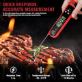RUN HELIX Instant Read Meat Thermometer – Foldable Probe with Backlight LCD (Red) - Avidor