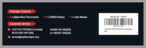 ThermoPro TP603 Digital Meat Thermometer – Instant Read, Waterproof with Probe & Backlit LCD - Avidor