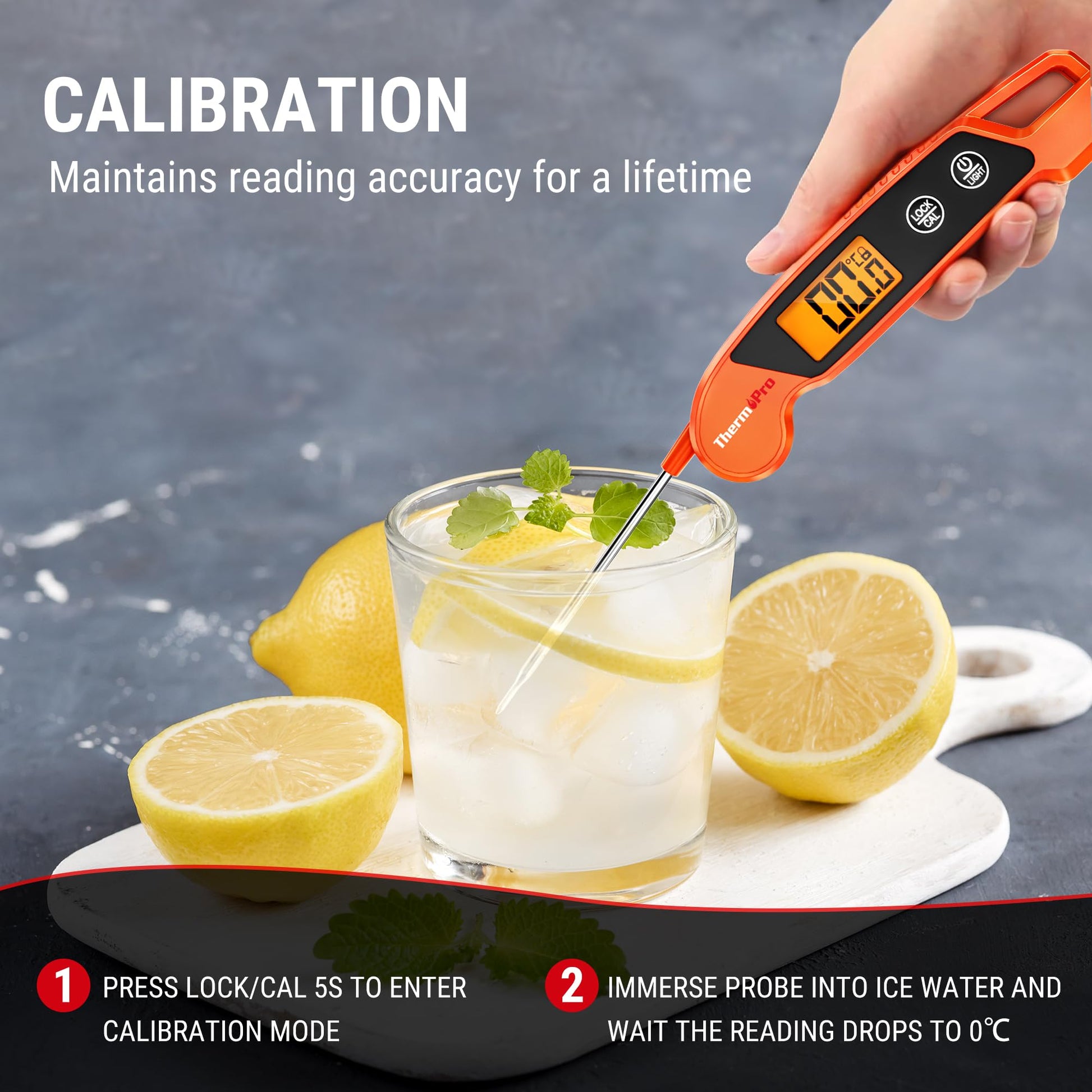 ThermoPro TP603 Digital Meat Thermometer – Instant Read, Waterproof with Probe & Backlit LCD - Avidor