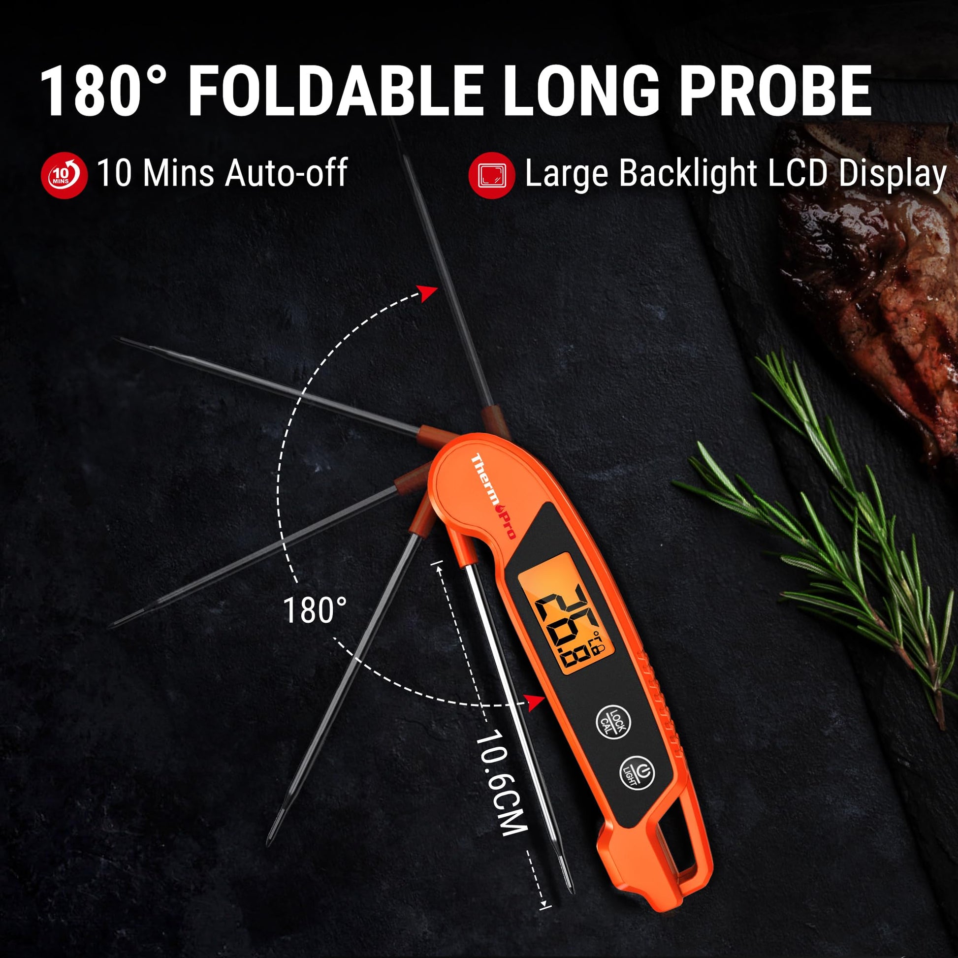 ThermoPro TP603 Digital Meat Thermometer – Instant Read, Waterproof with Probe & Backlit LCD - Avidor